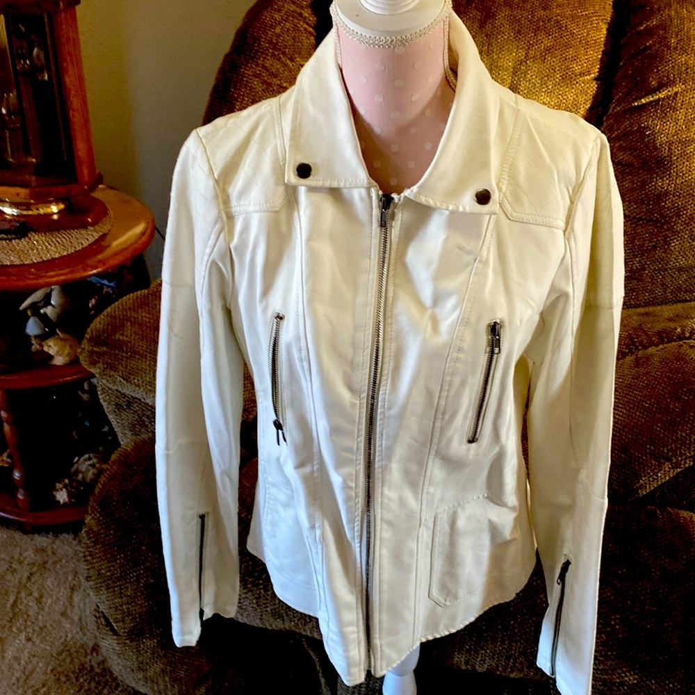 Metaphor leather jacket, White